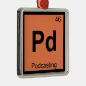 Pd - Podcasting Chemistry Periodic Table Symbol Metalen Ornament (Rechts)