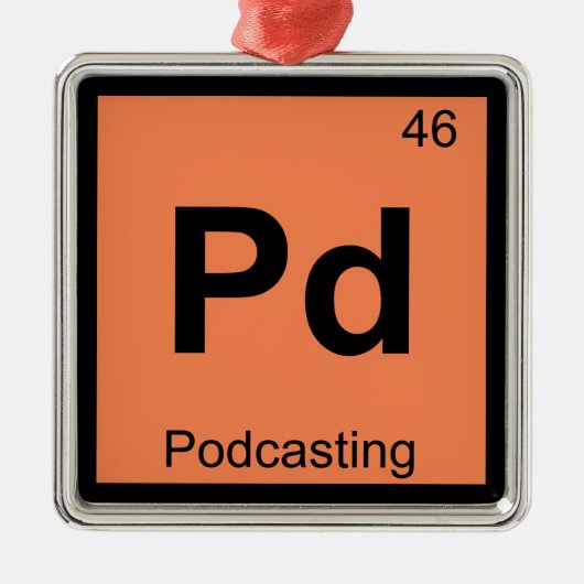 Pd - Podcasting Chemistry Periodic Table Symbol Metalen Ornament (Voorkant)