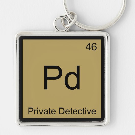 Pd - Privé-detective chemisch elementsymbool T Sleutelhanger (Voorkant)