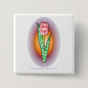 PD Wordy Red Tulip met barst Vierkante Button 5,1 Cm