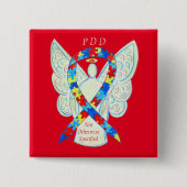 PDD-NOS (niet anders gespecificeerd) Angel-lintpij Vierkante Button 5,1 Cm (Voorkant)