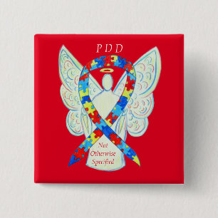 PDD-NOS (niet anders gespecificeerd) Angel-lintpij Vierkante Button 5,1 Cm