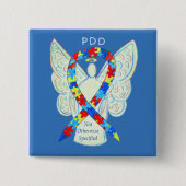 PDD-NOS (niet anders gespecificeerd) Angel-lintpij Vierkante Button 5,1 Cm (Voorkant)