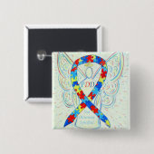 PDD-NOS (Niet Anders Omschreven) engel lint speld Vierkante Button 5,1 Cm (Voorkant /achterkant)