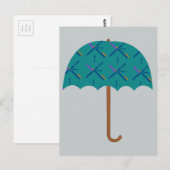 PDX Airport Carpet Umbrella Briefkaart (Voorkant / Achterkant)