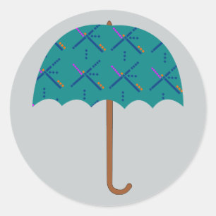 PDX Airport Carpet Umbrella Ronde Sticker