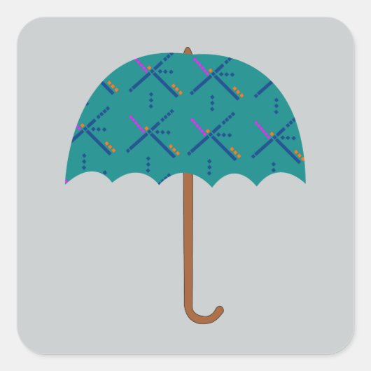 PDX Airport Carpet Umbrella Square Sticker (Voorkant)