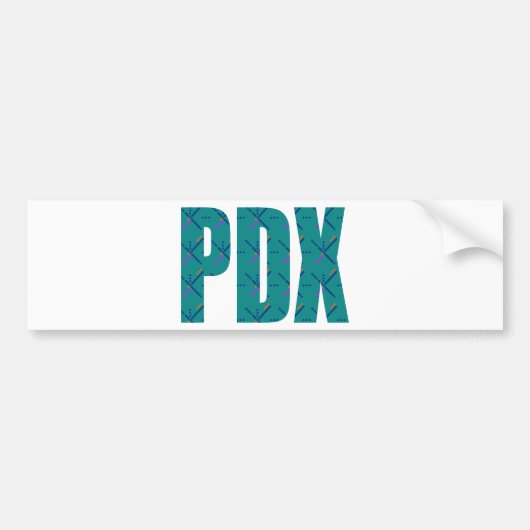 PDX Letters Portland Airport Carpet Bumpersticker (Voorkant)