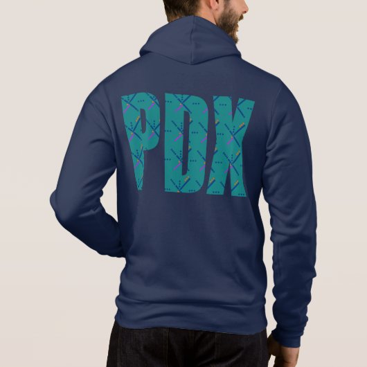 PDX Portland Airport Carpet Text Hoodie (Achterkant)