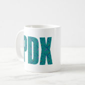 PDX Portland Airport Carpet Text Koffiemok (Voorkant links)