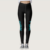 PDX Portland Airport Carpet Text Leggings (Voorkant)