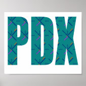 PDX Portland Airport Carpet Text Poster (Voorkant)