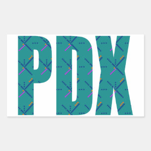 PDX Portland Airport Carpet Text Rechthoekige Sticker