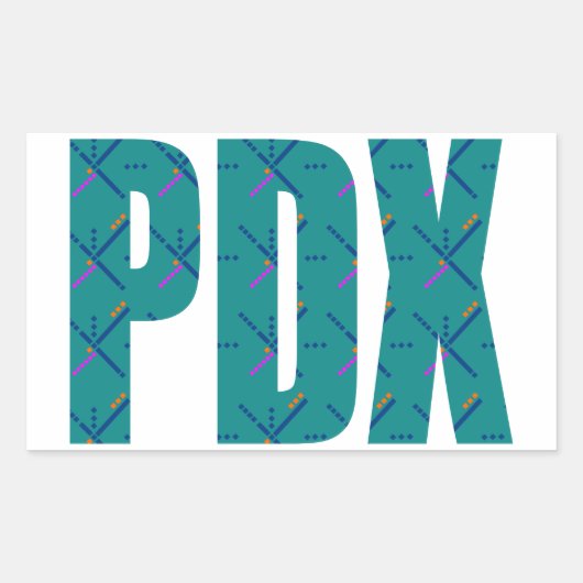 PDX Portland Airport Carpet Text Rechthoekige Sticker (Voorkant)