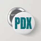 PDX Portland Airport Carpet Text Ronde Button 5,7 Cm (Voorkant /achterkant)