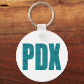 PDX Portland Airport Carpet Text Sleutelhanger (Voorkant)