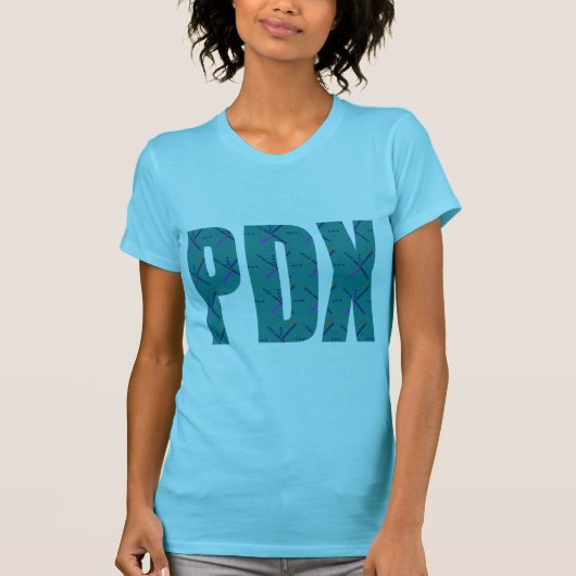 PDX Portland Airport Carpet Text T-shirt (Voorkant)