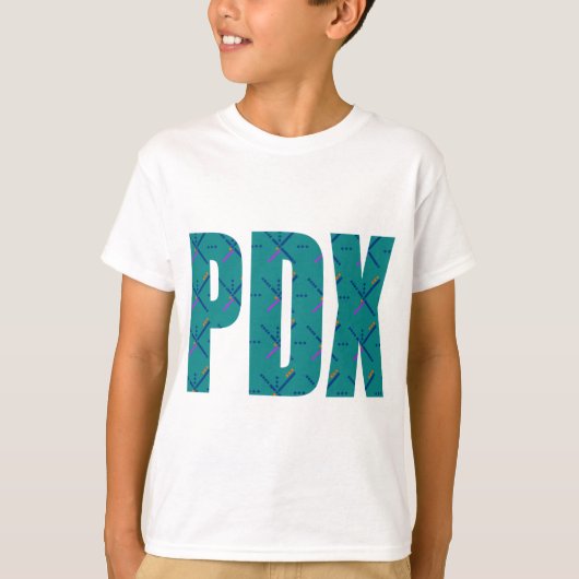 PDX Portland Airport Carpet Text T-shirt (Voorkant)