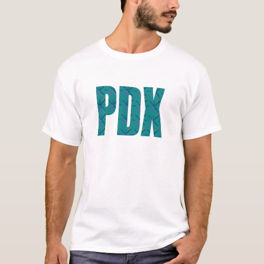 PDX Portland Airport Carpet Text T-shirt (Voorkant)