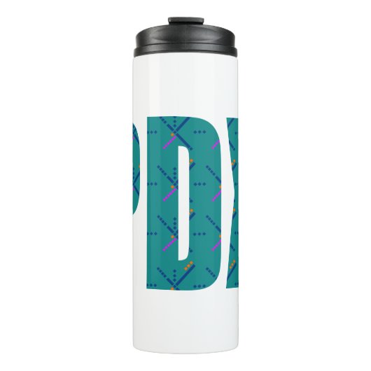 PDX Portland Airport Carpet Text Thermosbeker (Voorkant)