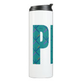 PDX Portland Airport Carpet Text Thermosbeker (Gedraaid links)