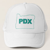 PDX Portland Airport Carpet Trucker Hat. Trucker Pet (Voorkant)