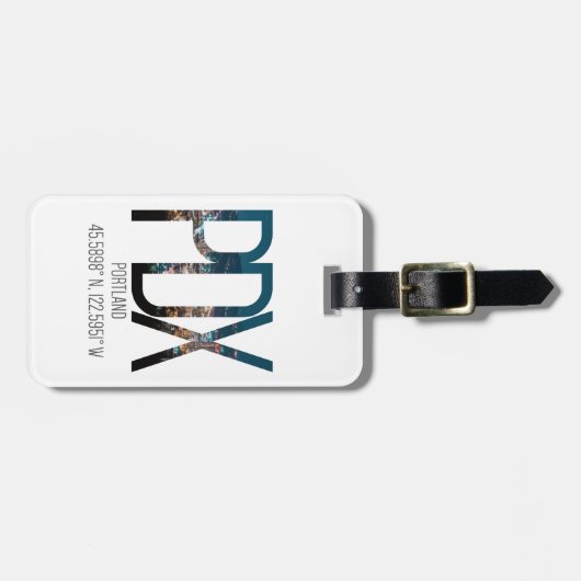 PDX Portland Airport Code bagagelabel (Voorkant horizontaal)