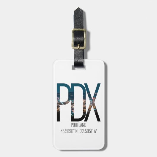 PDX Portland Airport Code bagagelabel (Voorkant verticaal)