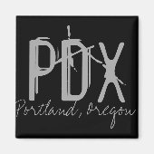 PDX Portland Airport Code Magneet (Voorkant)