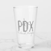 PDX Portland Airport Typografie Glas (Voorkant)