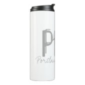 PDX Portland Airport Typografie Thermosbeker (Gedraaid links)