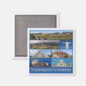 PE006 De zeven wereldwonderen, Fridge Magneet (Voorkant / Achterkant)