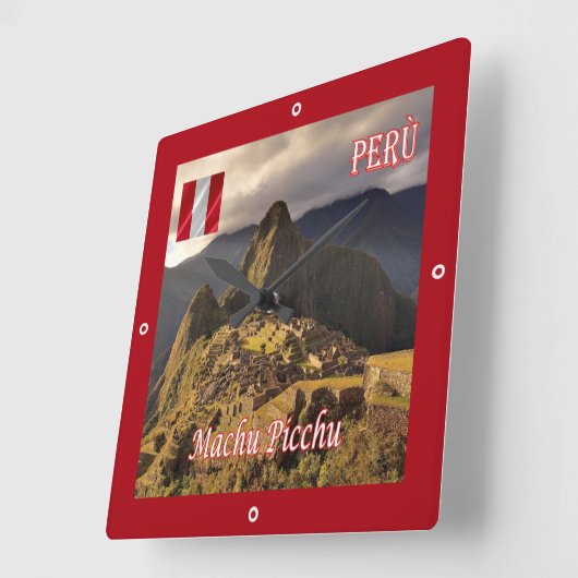 PE025 MACHU PICCHU, Cozco, Peru Vierkante Klok (Hoek)