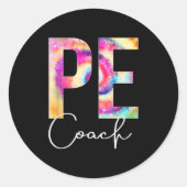 Pe Coach Tie Dye Back To School Women Appreciation Ronde Sticker (Voorkant)