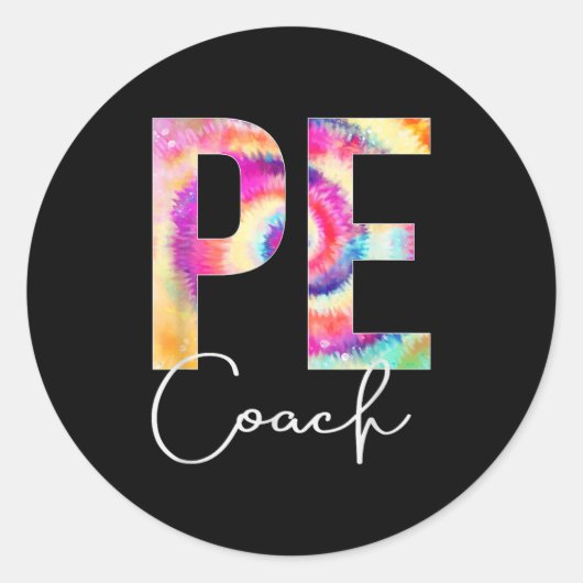 Pe Coach Tie Dye Back To School Women Appreciation Ronde Sticker (Voorkant)