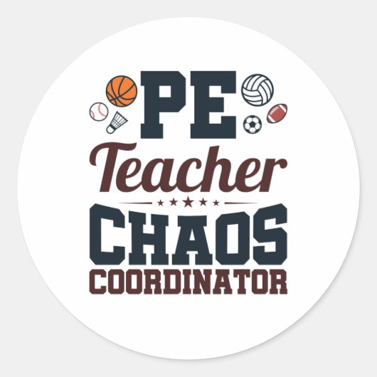 PE-coördinator leerstoel Ronde Sticker (Voorkant)