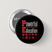 PE Docent Gym Coach Krachtig Onderwijs Ronde Button 5,7 Cm (Voorkant /achterkant)