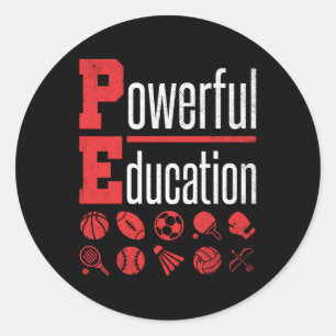 PE Docent Gym Coach Krachtig Onderwijs Ronde Sticker