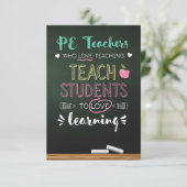 PE-docenten die van onderwijs houden Bedankkaart (Staand voorkant)