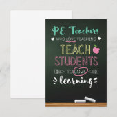 PE-docenten die van onderwijs houden Bedankkaart (Voorkant / Achterkant)