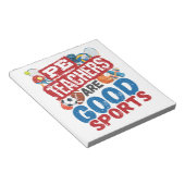 PE-docenten zijn goede sporters en leraren Notitieblok (Schuin)