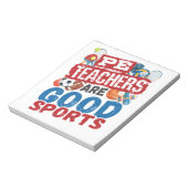 PE-docenten zijn goede sporters en leraren Notitieblok (Linkerzijde)