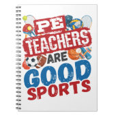 PE-docenten zijn goede sporters en leraren Notitieboek (Voorkant)