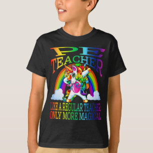 PE leraar als een gewone leraar alleen maar meer m T-shirt