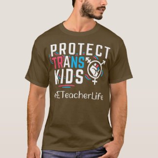 PE-leraar beschermt transKinder LGBT pri T-shirt