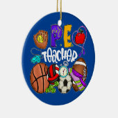 PE Leraar Funny Physical Education Teacher Back Keramisch Ornament (Rechts)