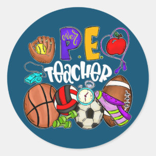 Pe-leraar Funny Physical Education Teacher Back Ronde Sticker