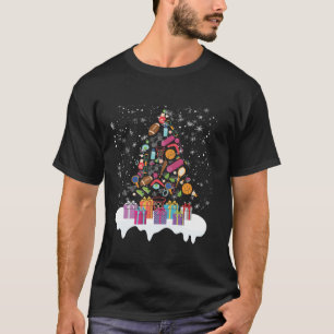 PE Leraar Kerstboom Lichamelijke opvoeding Kerstmi T-shirt