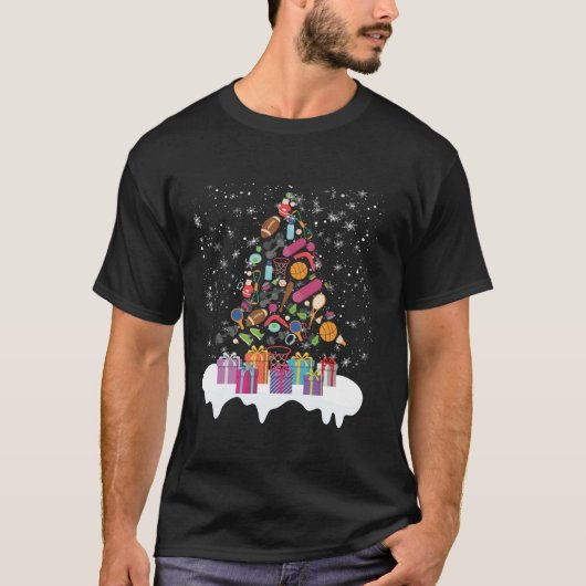 PE Leraar Kerstboom Lichamelijke opvoeding Kerstmi T-shirt (Voorkant)