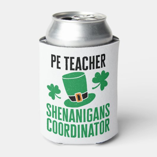 PE-leraar Shenanigans Coordinator St Patricks Day Blikjeskoeler (Blikje Voorkant)